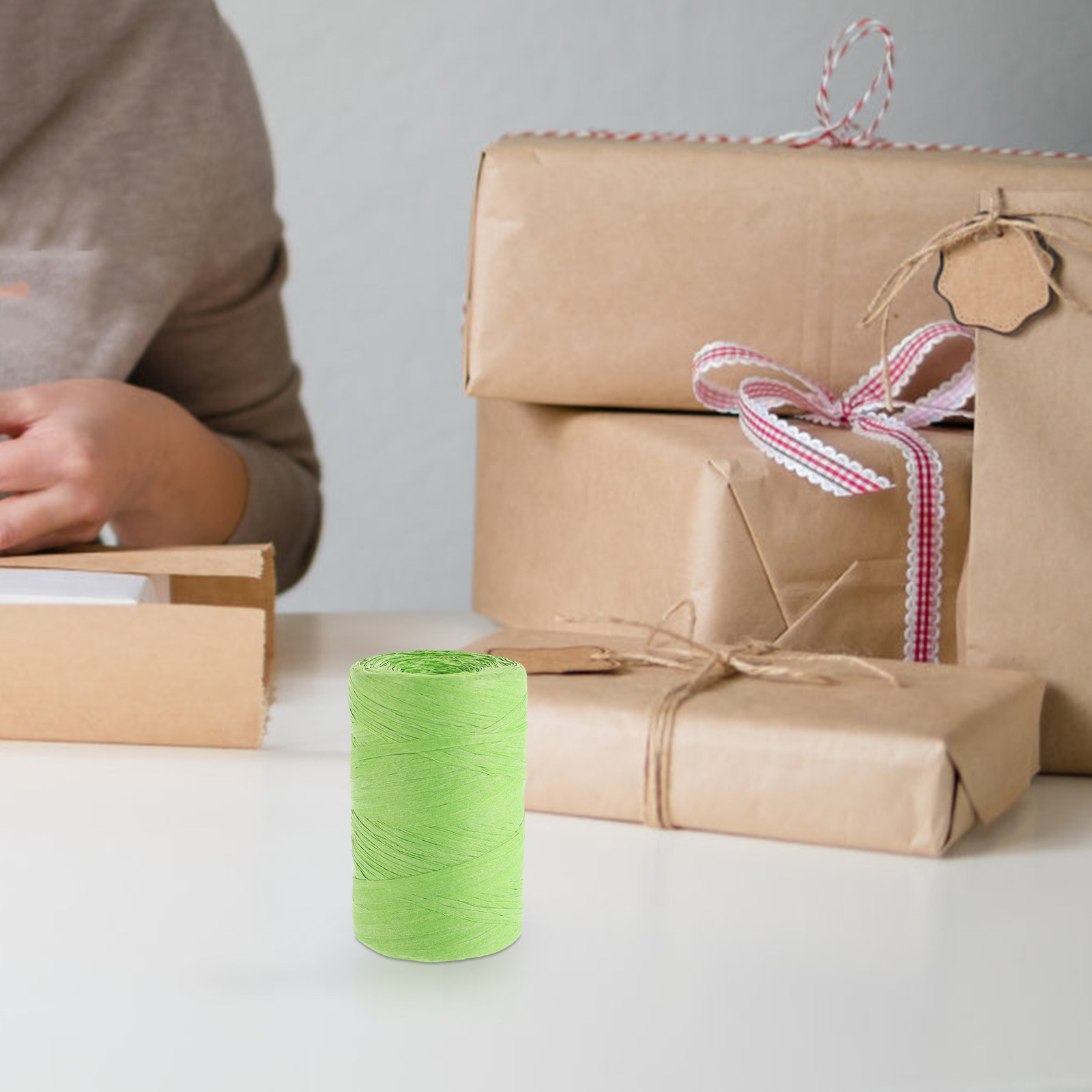 Papercraft Supply Ribbon - Raffia-papier gekleurd plat touw verpakkingslint DIY