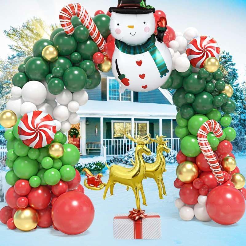 Balloon Arch Kit - 183-delige Kerstballonnenboogset met rode, gouden, groene