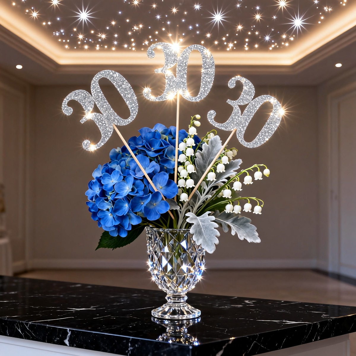 9 stuks zilveren glitter 30e v - Centerpiece Stick recensie en prijs