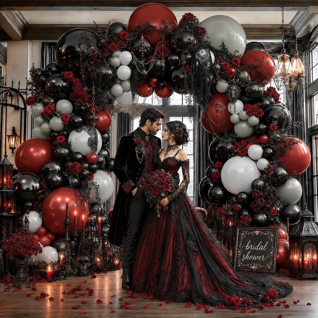 Donkerrood-zwarte ballonboogse - Balloon Arch Kit recensie en prijs