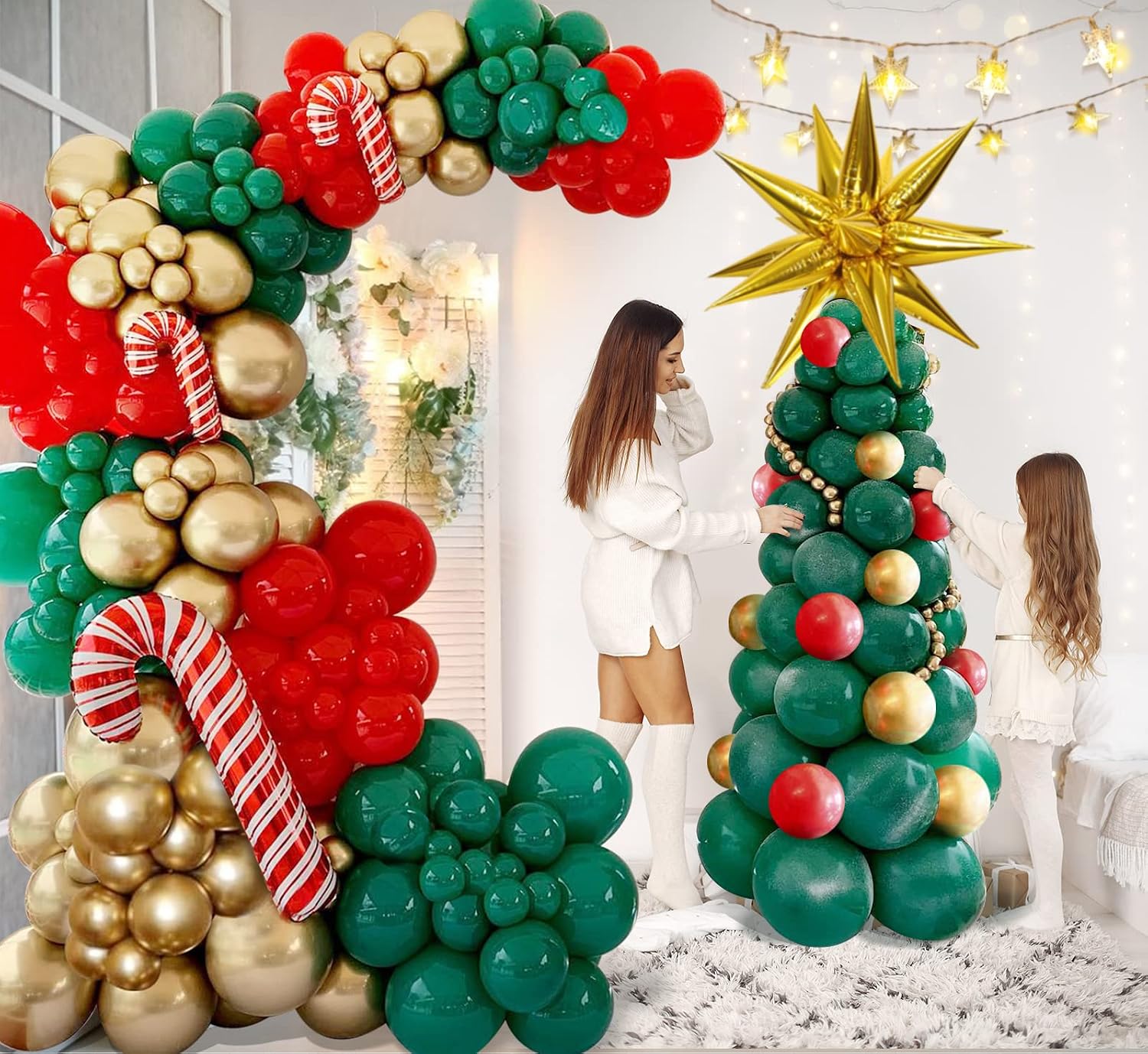 Kerstballonboogset met rode, g - Balloon Arch Kit recensie en prijs